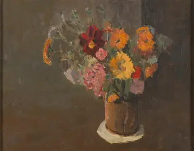Still Life (Michaelmas Daisies in a Pot Tankard), 1915 – nr 1 av Roger Fry