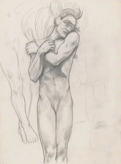 Figurstudie för affischen Lucifer av Vondel av Richard Nicolaüs Roland Holst