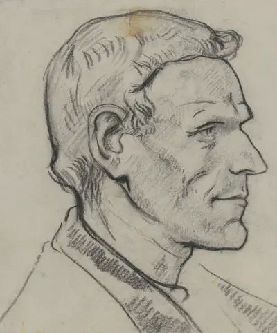 Kopia av en man, från sidan av Richard Nicolaüs Roland Holst