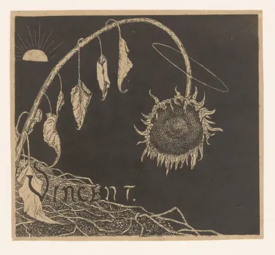 Omslagsdesign för Richard Roland Holst, utställning av Vincent van Goghs efterlämnade verk, 1892 av Richard Nicolaüs Roland Holst
