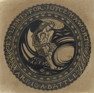 Ontwerp voor ex libris voor Joyce Haworth av Richard Nicolaüs Roland Holst