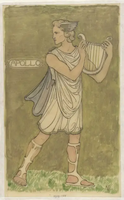 Ontwerp voor kostuum voor Apollo av Richard Nicolaüs Roland Holst