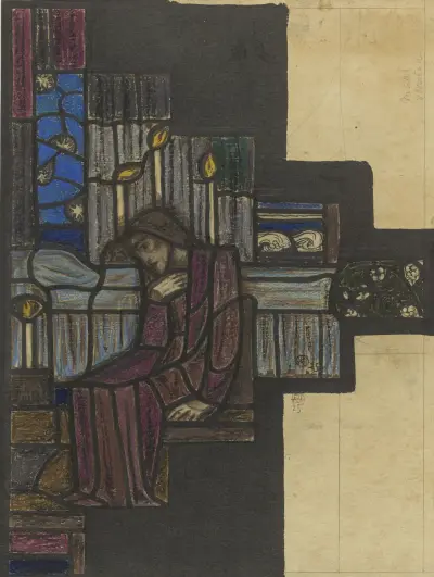Návrh okna v nizozemském pavilonu na výstavě Arts Décoratifs v Paříži, 1925, 1925 – Nr. 1, Richard Nicolaüs Roland Holst