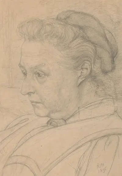 Porträtt av konstnärens mor, fru S. Roland Holst-Posthumus av Richard Nicolaüs Roland Holst