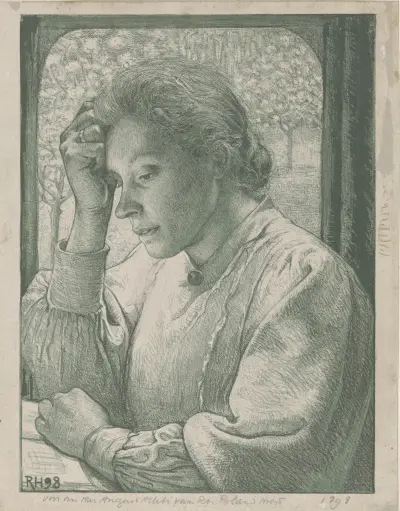 Portret van Henriëtte Roland Holst-van der Schalk av Richard Nicolaüs Roland Holst