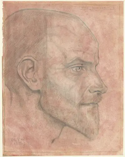 Porträtt av Jac. Jongert, från sidan av Richard Nicolaüs Roland Holst