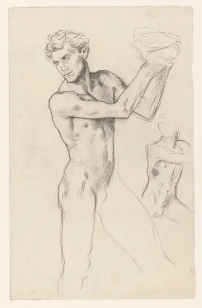 Stående manlig akt med skål av Richard Nicolaüs Roland Holst