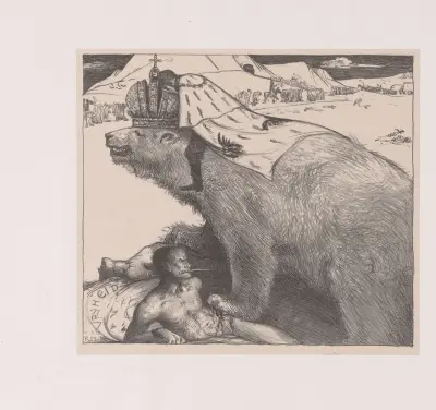 Tsaar Nicolaas II van Rusland op de Russische beer, Richard Nicolaüs Roland Holst
