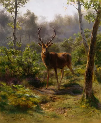 Ein Rothirsch von Rosa Bonheur