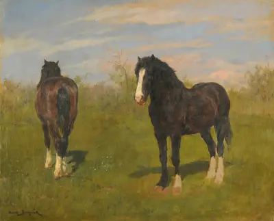 Weidende Pferde von Rosa Bonheur