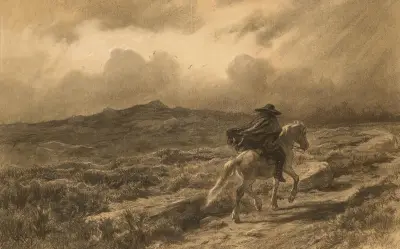 Pferd und Reiter im schottischen Hochland (Das nahende Unwetter) von Rosa Bonheur