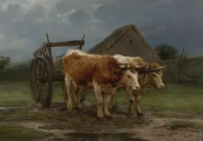 Oxen Pulling A Cart av Rosa Bonheur