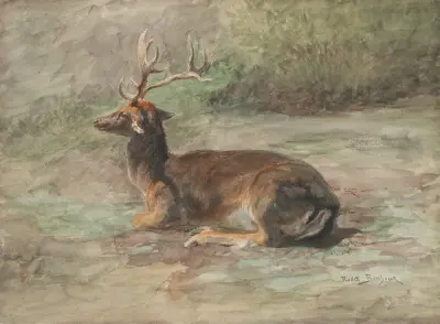 Stag Lying Down av Rosa Bonheur