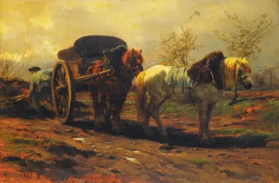 Två hästar för en kärra av Rosa Bonheur