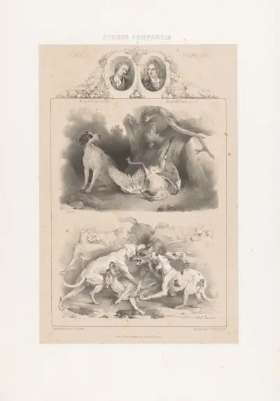 Alexandre-François Desportes & Jean-Baptiste Oudry – École Française av Joseph Rose Lemercier