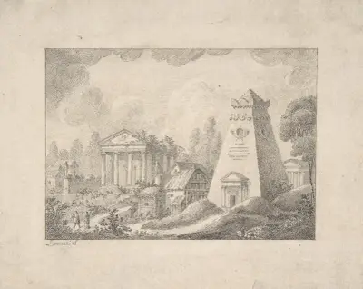 Arkitektonisk fantasi av Joseph Rose Lemercier