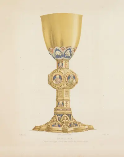 Calice en argent doré avec emaux, de Andrea Arditi av Joseph Rose Lemercier