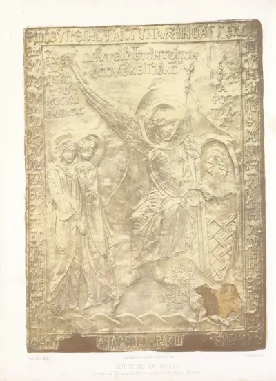 Omslag till evangelistbok i förgylld silver, bysantinskt arbete av Joseph Rose Lemercier