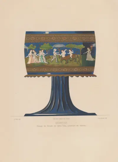 Hammam i Venedig i blått glas, emaljmålning av Joseph Rose Lemercier