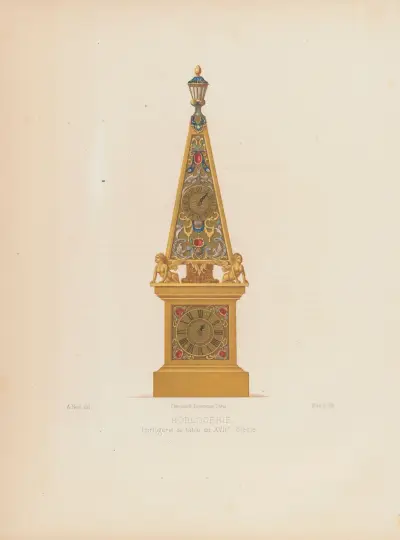 Horlogerie de table du XVIIe Siècle av Joseph Rose Lemercier