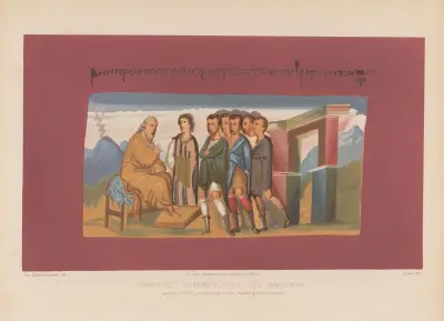 Jacob et ses fils, miniature tiree d’un manus grec très ancien av Joseph Rose Lemercier
