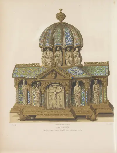 Emaljerad relikskrin med elfenbensfigurer av Joseph Rose Lemercier