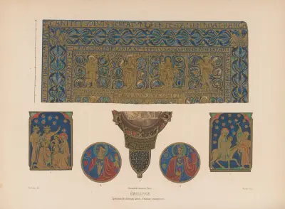 Proben verschiedener Arten von Grubenschmelzarbeiten von Joseph Rose Lemercier