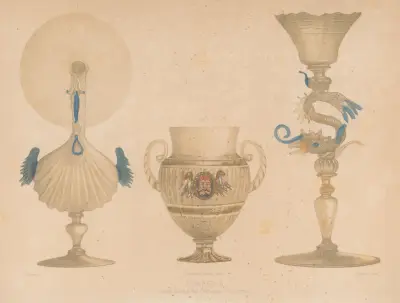 Olika vaser från Ventiennes fabriker av Joseph Rose Lemercier