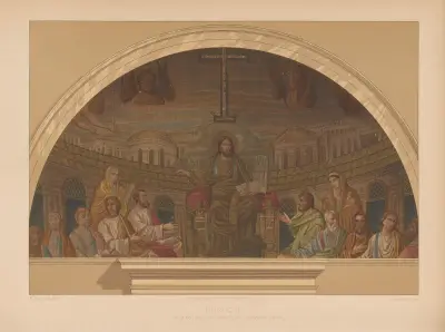 Absidvalvet i kyrkan Santa Pudenziana i Rom av Joseph Rose Lemercier