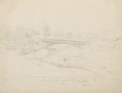 Belvidere Bridge över Jones’s Falls, Baltimore av John Rubens Smith