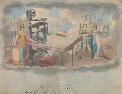 Design for a certificate of a typographical society av John Rubens Smith