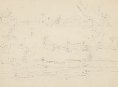 Gardners Farm High Wood near Weehawk av John Rubens Smith