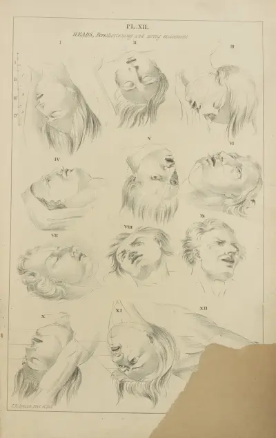 Heads – foreshortening and strong excitements av John Rubens Smith