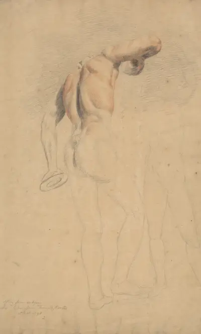 Manlig figur med diskus, sedd bakifrån av John Rubens Smith