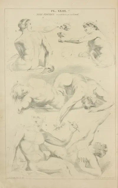 Male figures – recumbent or reclined av John Rubens Smith