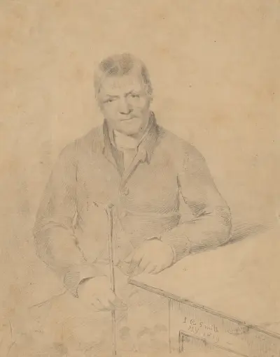 Man Seated at a Table av John Rubens Smith