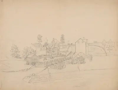 Mill River bridge av John Rubens Smith