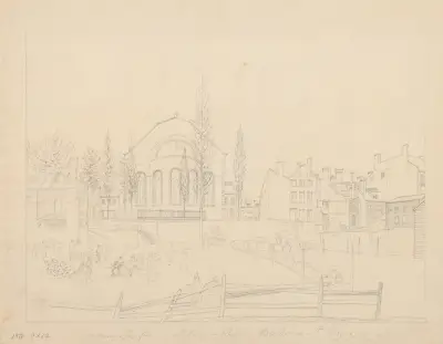 Morgonen efter branden, St. George-kapellet, Beekman Street, New York av John Rubens Smith