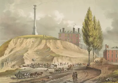 Gamla Boston. Beacon Hill från Mt. Vernon St., nära Hancock St. av John Rubens Smith