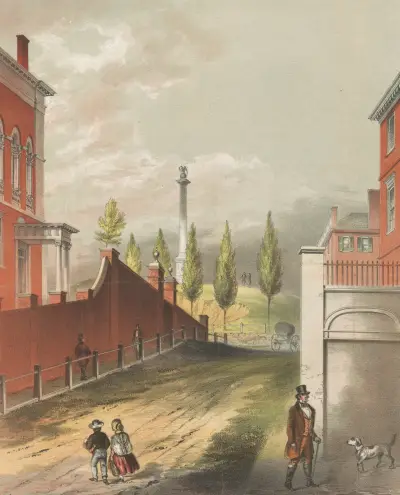 Gamla Boston. Beacon Hill från Mt. Vernon St. av John Rubens Smith