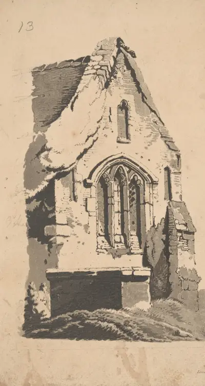 Lantlig gotisk kyrka av John Rubens Smith