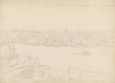 Utsikt över Baltimore från Federal Hill, 1828 av John Rubens Smith