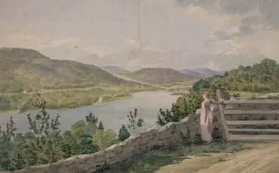 View of the Hudson near West Point av John Rubens Smith