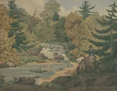 Vy över det andra fallet vid Sawkill-floden av John Rubens Smith
