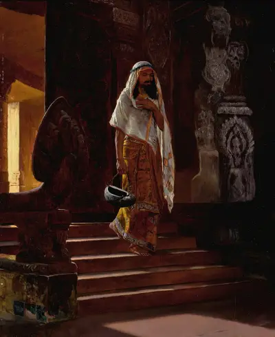 Entering The Temple av Rudolf Ernst