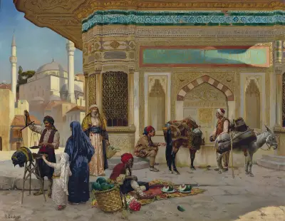 The Fountain Of Ahmed III, Istanbul av Rudolf Ernst
