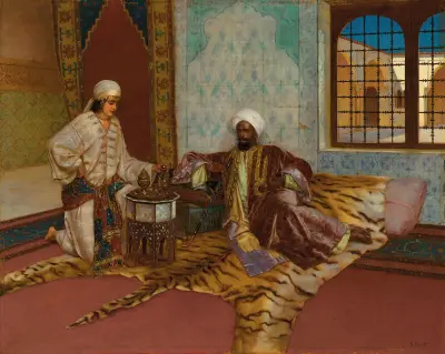 Der Wasserpfeifenraucher von Rudolf Ernst