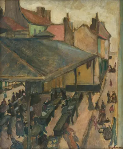 Fiskmarknaden i Ostende av Rudolf Grossmann