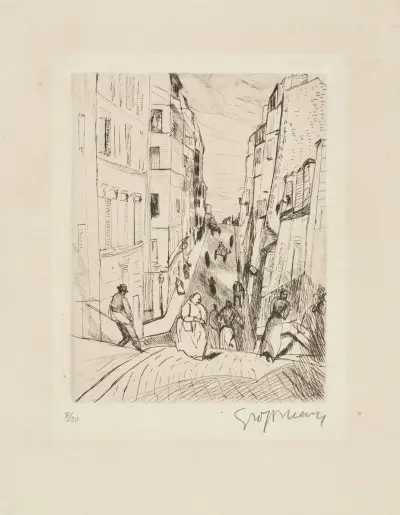 Paris Montmartre (Rue Berthe) av Rudolf Grossmann