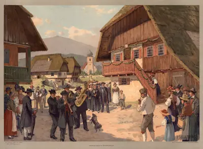 Deutsches Land – Hochzeitszug im Schwarzwalde av Rudolf Hellgrewe